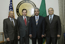 Dep. Secy. David Sampson greets Libyan Secretary Dr. Ahmed Said Fituri and his staff