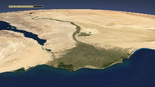 This animation shows seasonal landcover change over the Nile delta in 2004.  Three yearly cycles are shown, displayed at a rate of two months per second.  This version is in HD  widescreen format.