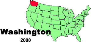 United States map showing the state of Washington