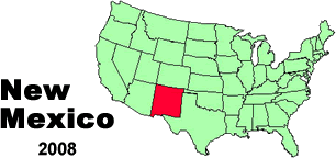 United States map showing the location of New Mexico