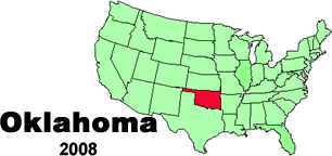 United States map showing the location of Oklahoma