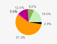 Pie chart: in table form below