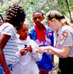 Ranger with school group