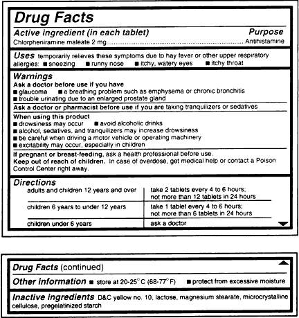 Drug label facts