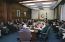 Several people seated around table