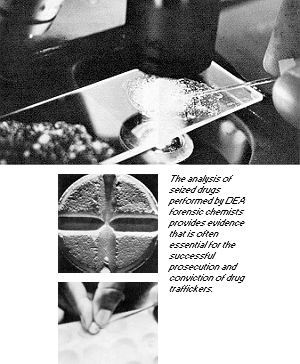 photo - The analysis of seized drugs performed by DEA forensic chemists provides evidence that is often essential for the successful prosecution and conviction of drug traffickers.