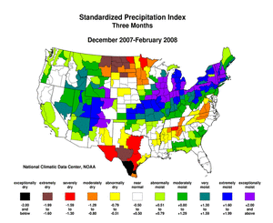 Map showing Standardized Precipitation Index