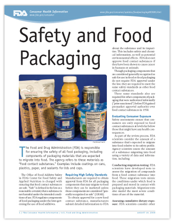 Cover page of PDF version of this article, including photo of various packaged food products.