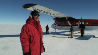 As you can see from this short video, the logistics of setting foot on the Pine Island Glacier ice shelf turned out to be a real challenge and the first trip had both its ups and its downs.  Nonetheless, Bindschadler welcomes the challenge and has high hopes for what his continued research on Pine Island might uncover.
<p> For a complete transcript of this video, please click <a href='PIG-firstContactTranscript.html'>here</a>