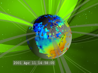 Closeup view of electron content data before the plume passes.