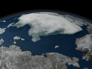This image shows the Arctic sea ice north of Russia on 09/27/2005, as viewed from over the East Siberian Sea.