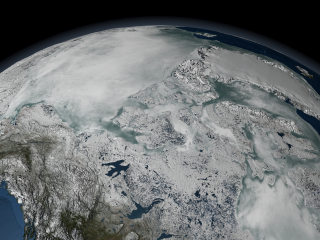 This image shows the sea ice above North America on 04/26/2006.