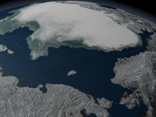 This image shows the Arctic sea ice north of Russia on 10/09/2005, as viewed from over the East Siberian Sea.