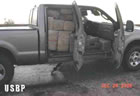 Image - traffickers stuffed their marijuana in the backseat of this pick-up truck.