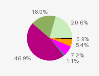 Pie chart: in table form below