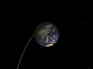 This movie illustrates the lunar gravity assist that sends the STEREO spacecraft into their heliocentric orbit.  This version does not have date labels.
