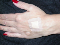 Here's an example of two types of watertight bandages you can find in your local drugstore.