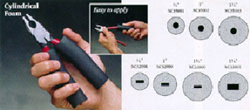 Tools with rounded handles so no sharp edges come in contact with the hand.