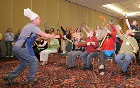 Jim DeLine, CATCH Kids Club trainer, leads participants in an activity at the Fall 2007 We Can! regional training in Harrisburg, PA