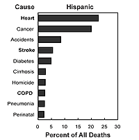 10 Leading Causes of Death Among Minority Groups-Hispanics