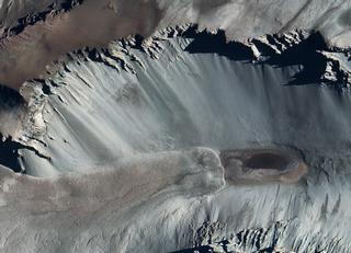 Closeup view of Don Juan Pond, Antarctica
