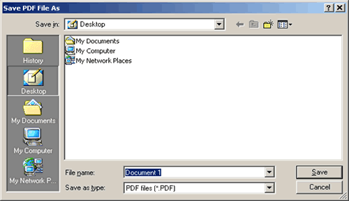 This is a picture of the Save PDF File As screen.  You can save a file as a PDF.