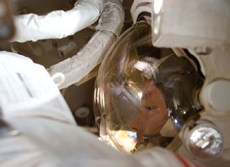 ISS014-E-13142 Spacewalker Mike Lopez-Alegria