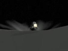 artist concept of spacecraft landing on moon