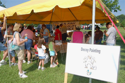 Photo of the decoy painting activity at Step Outside Day