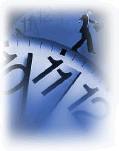 Image of a professional walking on a clock