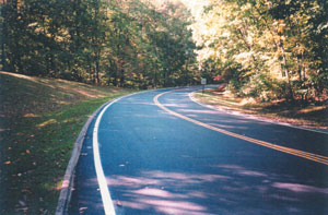 Photo of loop road after construction, repaved and painted Photo: All photographs courtesy of EFLHD Construction Office