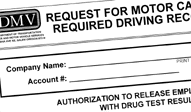 pic of DMV form to request records