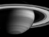 Black and white picture of Saturn
