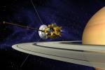 Artists's Conception of Cassini Saturn Orbit Insertion