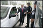 President George W. Bush stands at a simulated border crossing Tuesday, May 29, 2007, during a tour of the Federal Law Enforcement Training Center in Glynco, Ga. White House photo by Eric Draper