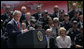 President George W. Bush emphasizes a point as he delivers remarks on comprehensive immigration reform Tuesday, May 29, 2007, at the Federal Law Enforcement Training Center in Glynco, Ga. The President told his audience, "Our nation depends on our federal agents to enforce our immigration laws at the border and across the country. You've got a big job to do; we're counting on you to enforce those laws." White House photo by Chris Greenberg