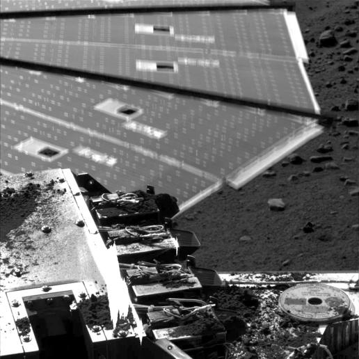 Solar Panel Buffeted by Wind at Phoenix Site