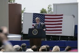 President George W. Bush delivers remarks during a visit to West Point, Va., Monday, May 16, 2005. White House photo by Eric Draper