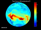 AIRS Map of Carbon Monoxide Draped on Globe: Time Series from 8/1/2005 to 
9/30/2005