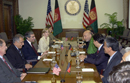 Secretary Gutierrez and President Karzi hold a conference