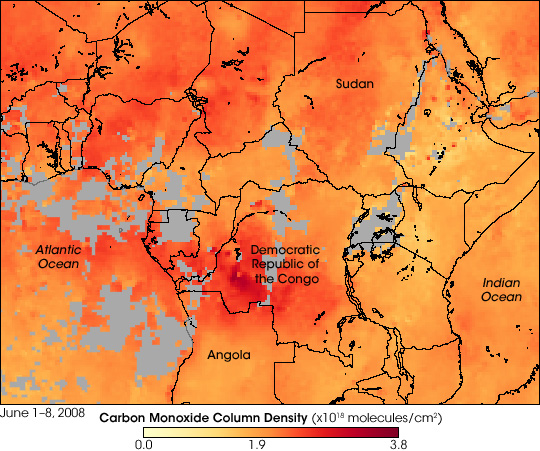 Carbon Monoxide from Central African Fires