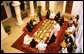 President George W. Bush participates in lunch Monday, Jan. 14, 2008, with Dubai School of Government students at the Sheikh Mohammed Centre for Cultural Understanding in Dubai. White House photo by Eric Draper