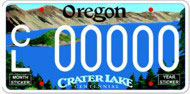 Sample Crater Lake License Plate