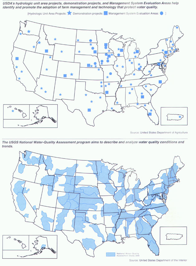 maps showing the location of water quality related projects