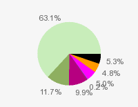 Pie chart: in table form below