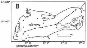 map showing Key West in 1988