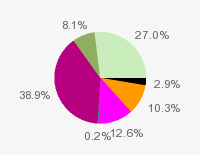 Pie chart: in table form below