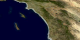 This animation shows the MODIS imagery of the California fires from October 23, 2003 to October 29, 2003.  Then it zooms out and reruns the sequence with the TOMS aerosol data overlaid on top of the MODIS imagery.