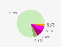 Pie chart: in table form below