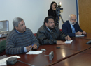 Indian journalist listen to remarks by Secretary Gutierrez during press conference